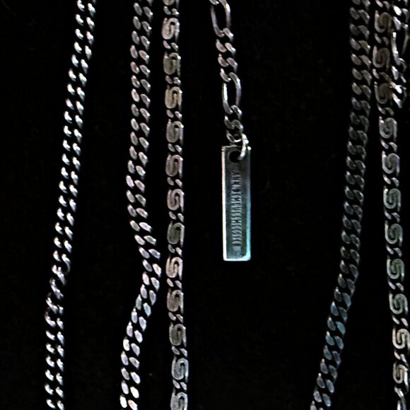 ANN DEMEULEMEESTER Gunmetal Silver-Tone Chain Link Shoulder Grazing Earrings - Picture 9 of 10